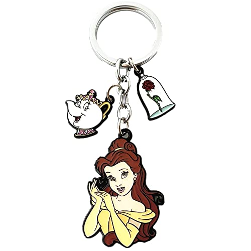 Hbswui Beauty The Bast Keychain Metal Cartoon Princess Keychain Gifts For Woman Girl #TOP9