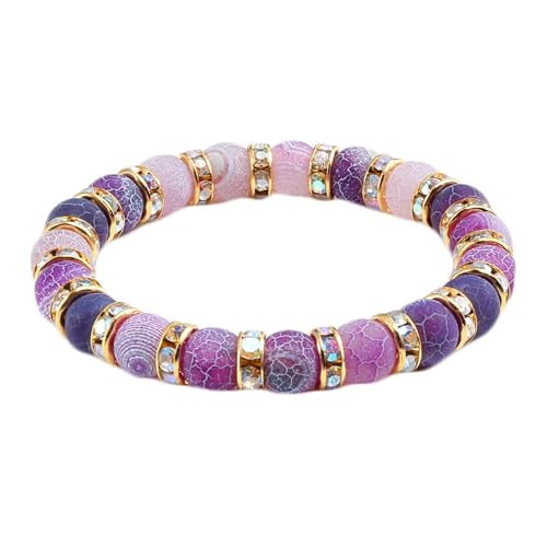Bracelet élastique perles de cristal blanc 8mm fini les bijoux rigides douloureux