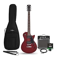 Everything a budding guitarist needs! Portable amp offers a 2-band EQ plus headphone output for quiet practice Easy playing thanks to the comfortable neck and lightweight body Includes spare strings, gig bag, picks, strap, cable and guitar tuner