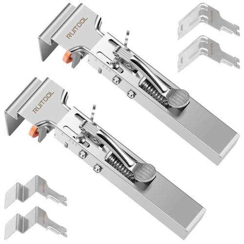 2 Pcs Adjustable Drawer Fixing Clamp, Stainless Steel Drawer Front Installation Clamps, One Touch Fixed Cabinet Installation Clamps for Installing Cabinets and Drawers