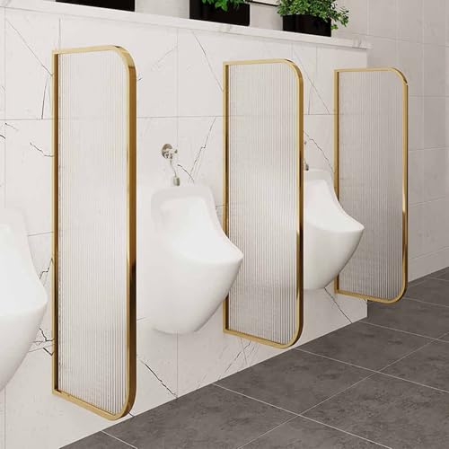 Panel de privacidad para urinario de acero dorado y cristal de lujo