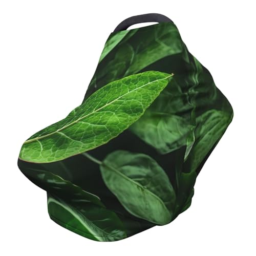 XZDHYZ Green Leaf Nature Versatile full-print Stroller Chair Cover/Nursing Cover, specially designed for your baby, Black