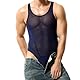 FYMNSI Body Herren Sexy Bodysuit Durchsichtig Stringbody �rmellos M�nnerbody Unterw�sche Muskel Shirt High Cut Wrestling Unterhemd Einteiler Sissy Dessous Nachtw�sche Reizw�sche Dunkelblau XXL