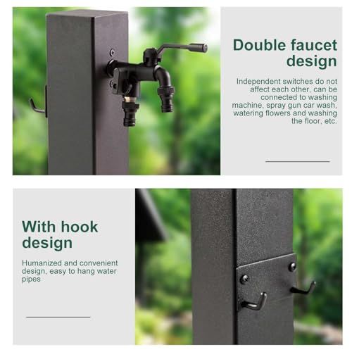 Colonne d'eau de jardin en acier inoxydable design chic 60 cm - 2