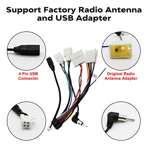 Car Stereo Wiring Harness For 2012 And Above Toyota: Radio Wire Adapter Support Radio Antenna, Usb Connector, Reversing Wire #TOP4