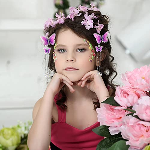Bbto HAO-FBM-12175 8 Pcs Tassel Butterfly Hair Clips Halloween 3D Butterfly Hair Pins Cute Organza Hanging Ear Butterfly Hair Accessories thumb #3