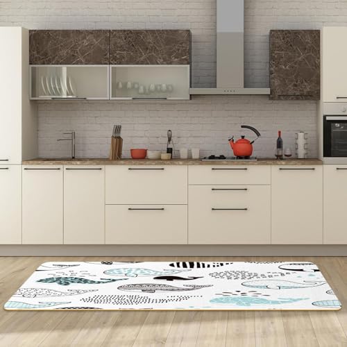 Tapis de cuisine antidérapant lot de 2 baleine pour sol sec