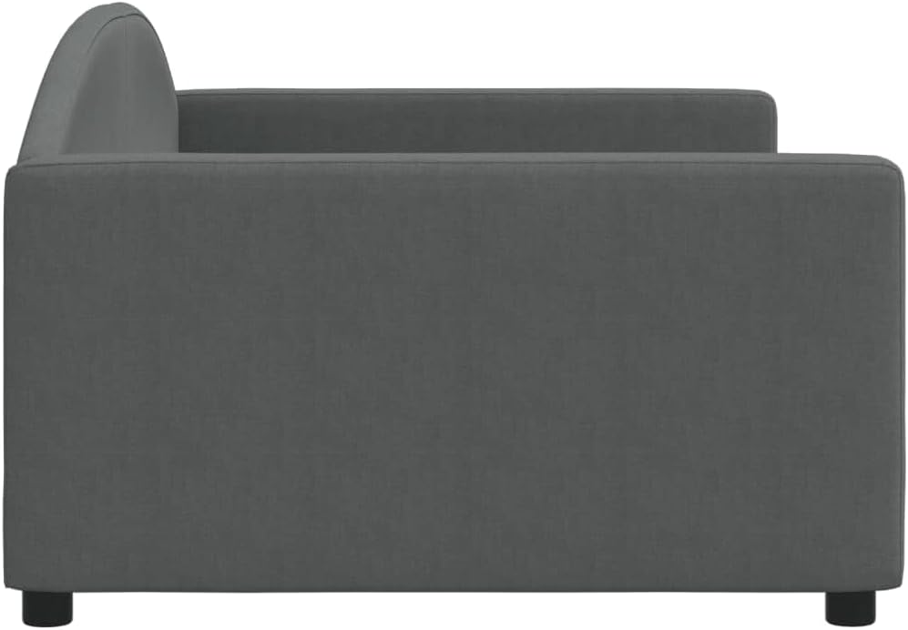 Modern Day Bed Frame Dark Gray Polyester Fabric with Metal Solid Wood Plywood Slats, Convertible Sofa Sleeper for Guest Room Living Area, Minimalist Design Comfortable