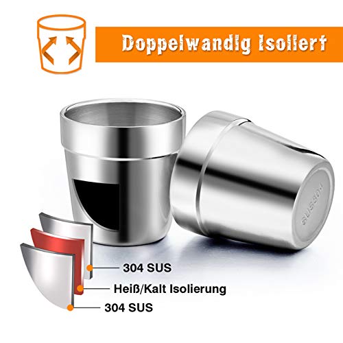 Tasse expresso incassable en acier inoxydable à double paroi - 4