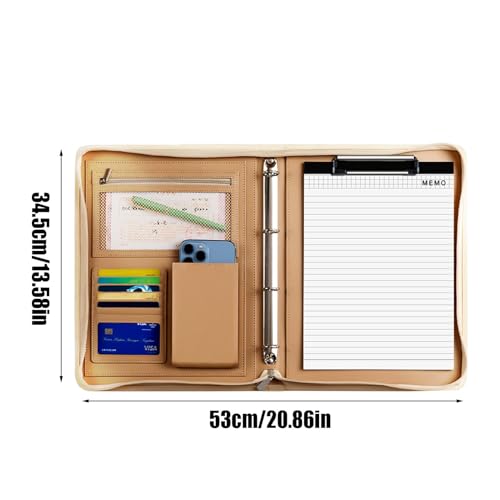 Conférencier cuir A4 porte-bloc notes légal et trieur de documents