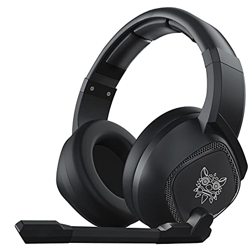 Sdoveb K19 Gaming Headsets 7.1 Surround Sound Noise Canceling Over Ear Headphones with Microphone LED Light Volume Control RGB Earphones for PS4 for Xbox One for PC Wired Headsets (Black)
