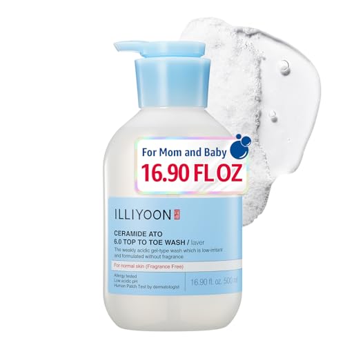 Illiyoon Ceramide Ato 6.0 Top to Toe Wash - Mild Cleanser for Baby body, 16.9 Fl Oz (500ml)