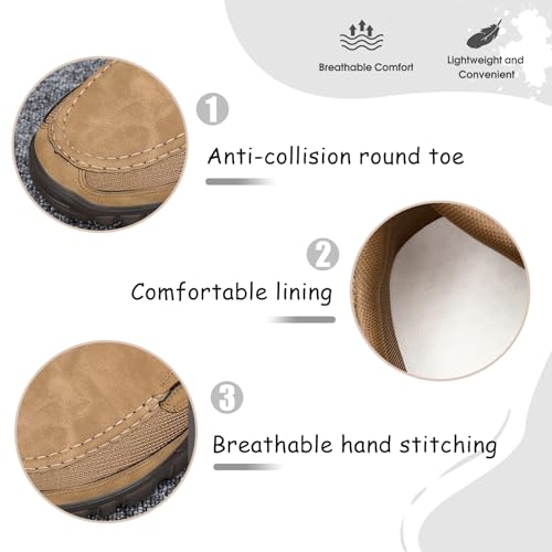 Men's Vintage Hand-Stitching Orthopedic Breathable Slip On Loafers Comfortable Arch Support Lightweight Non-Slip Soft Casual Walking Shoes Fashion Work Drive Dress Outdoor Sneakers3