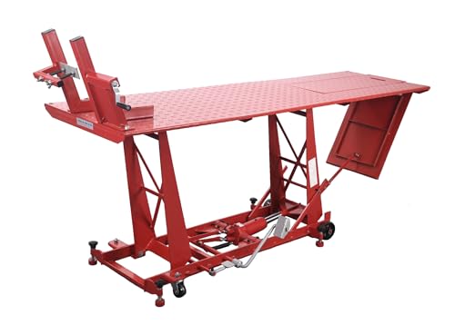 BIKE IT Hydraulic Motorcycle Mechanics Garage Workshop Lift Table Heavy Duty Bench 450kg Max Load (1000lbs)