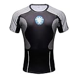 CoolMore Super Hero Compression T Shirts Short Sleeve Tops Tee for Men for Sports Gym Runing Base Layer Wearing