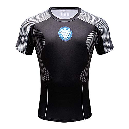 CoolMore Super Hero Compression T Shirts Short Sleeve Tops Tee for Men for Sports Gym Runing Base Layer Wearing
