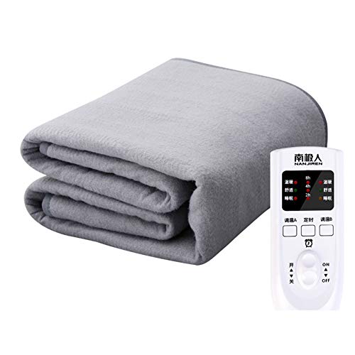 Preisvergleich Produktbild JiaQi Heizung Decke,Sicherheit Heizdecke wärmedecke,Wasserdicht Nicht-Strahlung Temperaturanpassung Auto-Off-Controller-Grau 170x140cm(67x55inch)