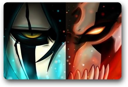 Bleach Ichigo Ulquiorra Custom Outdoor Indoor Doormat Personalized Design Machine-Wahable Neoprene Rubber Doormat 23.6x15.7 Inch