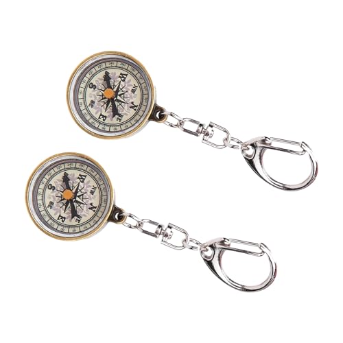 Generic 2PCS Mini Brújula de Bolsillo, Brújulas de Viaje de Aleación de Zinc, Llaveros de Brújula Vintage, Ideal para Senderismo, Camping y Navegación al Aire Libre miniatura 6