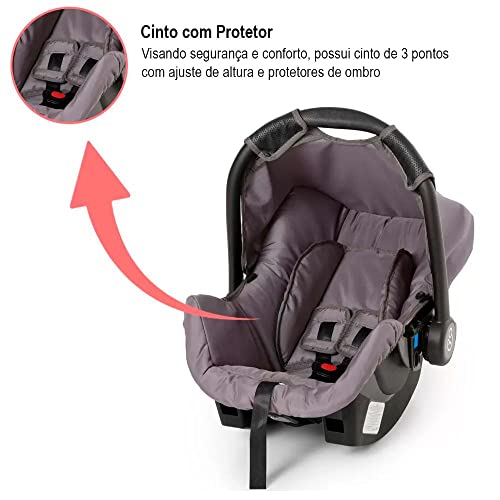 Bebe Conforto Cadeirinha Auto Infantil 0 Até 13Kg Dispositivo de Retenção Grid Preto Cinza Galzerano