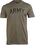 Army PT Style Shirt - U.S. Military Physical Training Infantry Workout T-Shirt-(MilGreen,L)