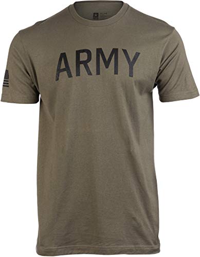 Army PT Style Shirt - U.S. Military Physical Training Infantry Workout T-Shirt-(MilGreen,M)