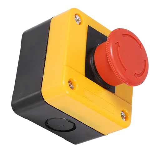 Bouton d'Arrêt d'Urgence Rouge 660V 10A, Interrupteur Coup de Poing Champignon avec 1NO+1NC, Boîtier Plastique pour Panneau de Commande Industriel