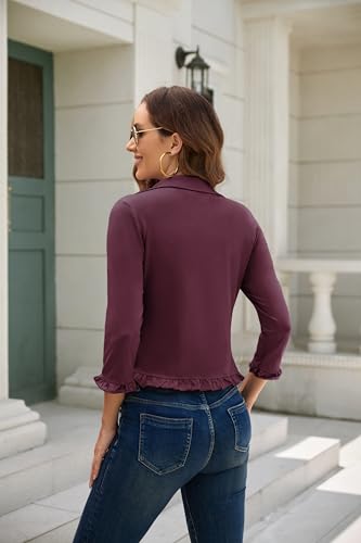 Image of GRACE KARIN Women 3 /4 Sleeve Cropped Blazer Jacket