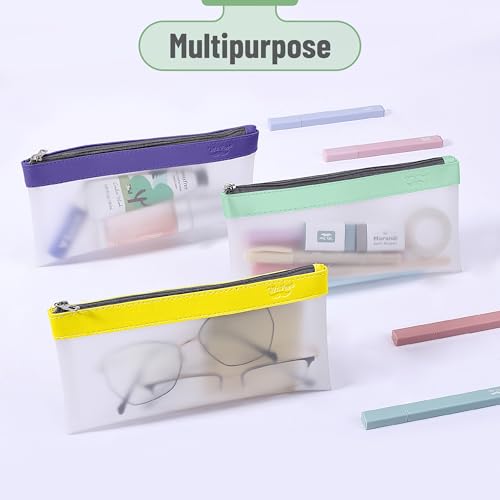 Image of Mr. Pen- Clear Pencil Pouch, 8.50 inchx4.25 inch, 6 Pack, Durable TPU Material | Medium Water-Resistant Pencil Bags with Smooth Zipper, Multipurpose Clear Pouch for Stationery, School, Office