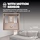 Ledvion - Wiederaufladbare USB Wandleuchte Beige mit Bewegungssensor, 3000K, 120L, IP44, 4400mAh Akku, kabellose