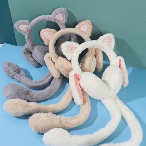 Orejeras de felpa agradable para niñas complementos de invierno suave calentador 4