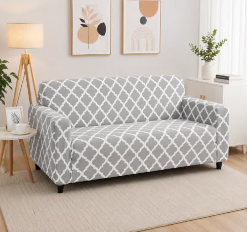 Image of HK 3 Seater Universal Elastic Sofa Cover | 360 Fully Covered Anti-Slip Washable Couch Cover Protector | 140 GSM Stretch Fit Polyester + Spandex Slipcover (180-230cm /SC-002)
