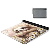 ALAZA Sloth with Tea Daisy Yoga Mat Non Slip Fitness Exercise Mat, Workout Mat for Yoga, Pilates and Floor Exercises