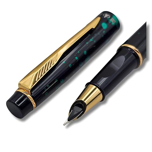 Image of Venti Fountain Pen - Metal Luxury Pen, Schmidt Nib (Medium), Best Pen Gift Set for Men & Women, Professional, Executive, Office, Nice Pens,Return Gift (F621-Marble Blue)
