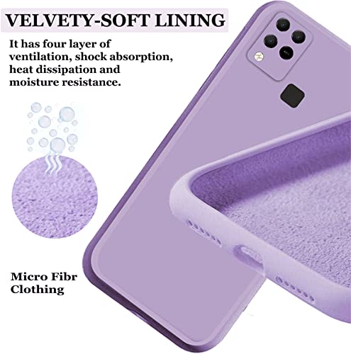 Image of A rtistque Liquid Silicone Back Cover Case for Infinix Hot 10T Matte Shockproof TPU Soft Flexible with Camera Protection - Purple