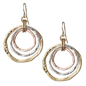 SPUNKYsoul 3 Circle Boho Earrings – Handmade, Lightweight 2-Inch Bohemian Dangle Earrings for Women – Trendy, Vintage, Unique Jewelry – Ideal for Weddings & Gifting