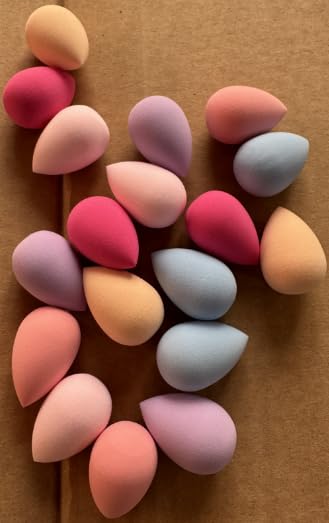 18pcs Makeup Sponge Set Beauty Mixed Sponge Suitable for Liquid BB Cream Powder Application Multicolor Makeup Sponge Beauty Egg Dry and Wet Use Powder Puff Dark Color