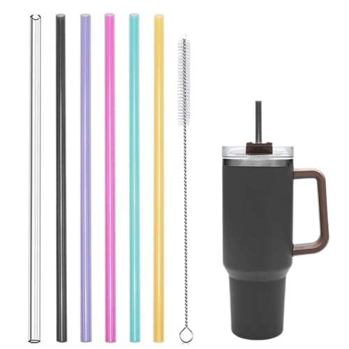 6 Pajitas Para Stanley Cup, Accesorios Stanley, Juego De Pajitas De Colores Reutilizables, Pajita De Tritan, Adecuada Para Stanley Cup 40 30 Oz, Con 1 Cepillo De Limpieza, Sin Bpa 30,5 Cm X 1 Cm