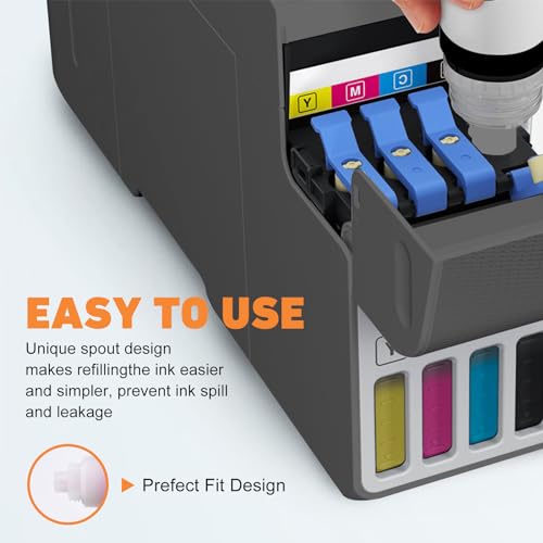 hehua Refil de garrafas de tinta de sublimação de 400 ml T522 Funciona com ET-2800 ET-2803 ET-2850 E