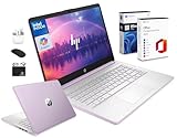 HP 14' Laptop Computer for 2026 Student Business Productivity, MS Office & Win 11 Pro, Copilot AI, Intel 4-Core CPU, 4GB DDR5 RAM, 628GB Storage (128GB UFS+500GB Ext), Wi-Fi 6, HubxcelAddon, Lavender