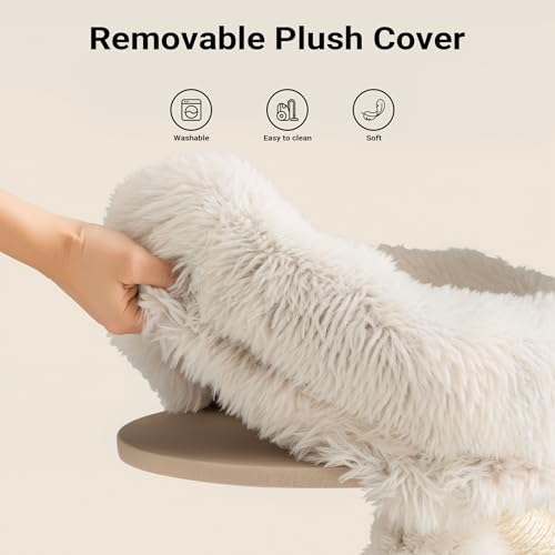 Fudajo Designer Cat Tree Branch Design 130 cm, Scratching Post with Plush and Sisal, Cat Climbing Tree with Hanging Bed - Image 6
