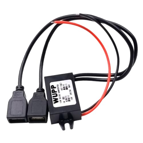 Zerodeko Convertisseur de Voiture DC-DC Double USB 3a, Module d'alimentation Non Isolé en Plastique Noir pour Charge Rapide et Navigation Automobile