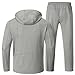 BGOWATU Men's Tracksuits Set Fleece Lined Jacket Hoodie Sweatsuit Running Sport Pants Jogging Suits with Zipper Pockets Light Grey L