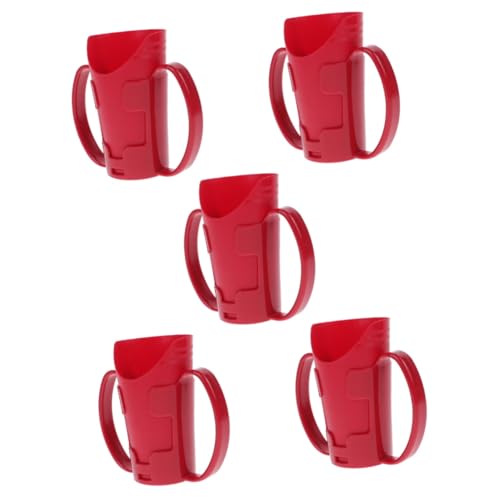 SOESFOUFU 5個 用カップ 高齢者のコップ 特別 熱の 人工のカップ スムージー 単純 水差し マタニティドリンクウォーターカップ 回復期の授乳カップ 寝たきり患者用カップ プラスチック 赤