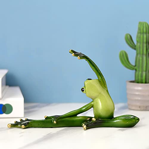 Figura decorativa rana yoga en resina para decoración miniatura 7