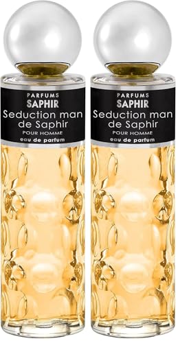 PARFUMS SAPHIR Seduction Man - Eau de Parfum con vaporizador para Hombre - 200 ml (Paquete de 2)
