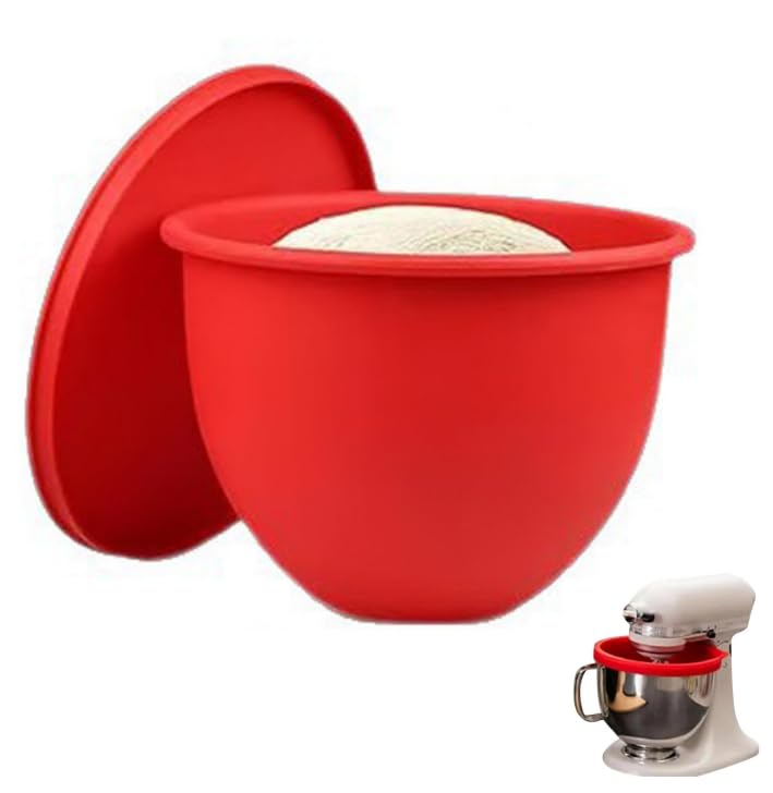 AIPWEYT Store Cuenco de silicona para robot de cocina KitchenAid de 5 cuartos, color rojo, 5 qt, 1 unidad