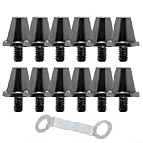 Oniissy Fußballschuh-Nieten, Ersatz, 11 mm, 13 mm, für Fußball-Stollen, 12 Stück Aluminiumnieten mit Schraubenschlüssel, kompatibel mit Herren-Fußballschuhen, Schwarz (11 mm + 13 mm)