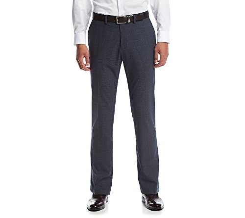 Kenneth Cole Reaction Men's Windowpane Flat-Front Slim-Fit Dress Pant