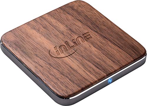 InLine 33393U Qi woodcharge, wireless fast charger, Smartphone kabellos...